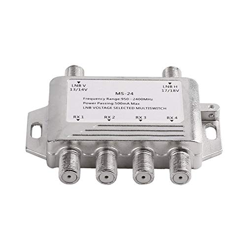 Florenceenid Mini Portable 2x4 JS-MS24 Satellite Signal Multiswitch LNB Voltage Selected 950-2400MHz Multiswitch LNB Receiver Multiswitch - Thumbnail 4