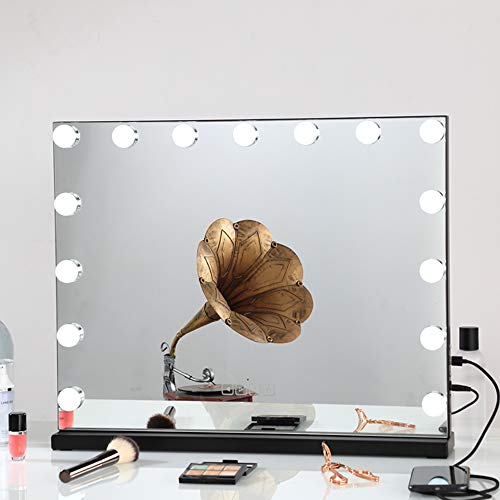 FENCHILIN Large Vanity Mirror with Lights and Blutooth Speaker