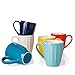 Sweese 602.002 Porcelain Fluted Mugs - 14 Ounce for Coffee, Tea, Cocoa, Set of 6, Hot Assorted Colors