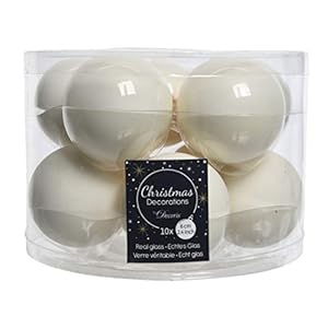 Glazen kerstbal, witte wol, 6 cm