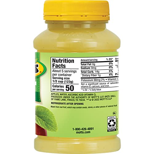 MOTT’S NO SUGAR ADDED APPLESAUCE, 23 OZ JAR