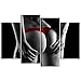 Kreative Arts - Black and White Sexy Body Canvas Prints Wall Art Paintings Nude Woman Poster Picture Modern Artwork for Bedroom Decor Photo On Canvas 4 Panel Ready to Hang