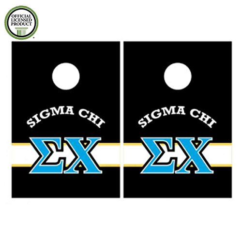 Sigma Chi Cornhole Bag Toss Game - Horizontal Stripe - 8 Bags included