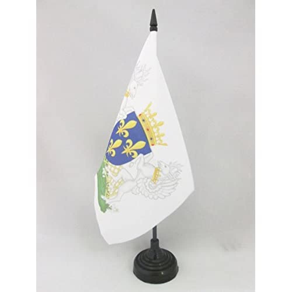 AZ FLAG Charles VII of France Coat of arms Table Flag 5'' x 8'' - French Kingdom Office Decoration 100% Polyester 21 x 14 cm - Mini Desk Flag with Pole and Black Plastic Base