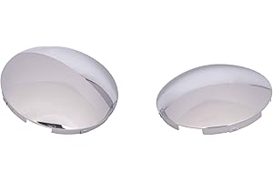 CHDT66 Hub Cap Covers for semi Trucks, 4 Even notches, Lips: 7/16", Chrome Metal, 2 PCS Pack(Dome, Chrome)