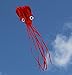 American Summertime Parafoil Octopus Kite with String and Storage Bag, Red