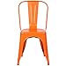Poly and Bark Metal Modern Dining Chair, Industrial Mid Century Kitchen Cafe Restaurant Side Chair, Stackable, Orange (Set of 4)