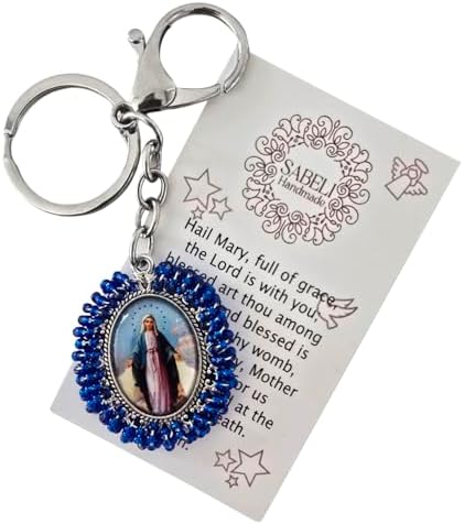 Our Lady of Fatima Keychain | Pewter Finish | Detailed Image of