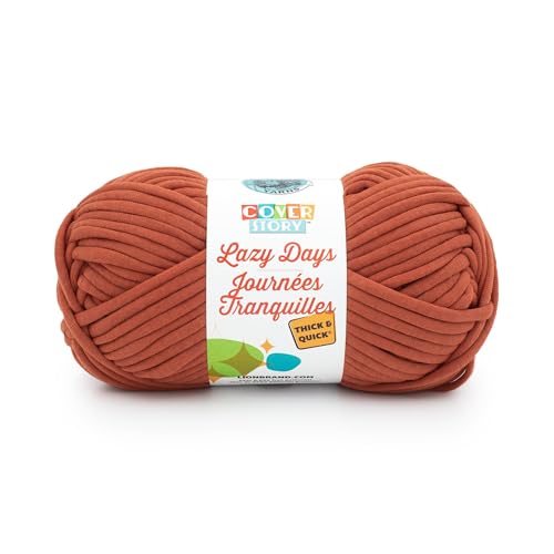 Lion Brand Yarn Cover Story Lazy Days Thick & Quick, Blanket Yarn, Pumpkin, 1 P…