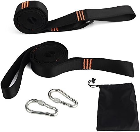 Hammock Tree Strap Kit By UUAT Tree Strap&amp;Camping Hammocks Accessorie-2 Straps 10.5 ft with 5 Adjustable Loops+Safer Lock Snap Carabiner Hooks[Heavy Duty]+Carry Pouch | Holds Up 2,000+ Lbs