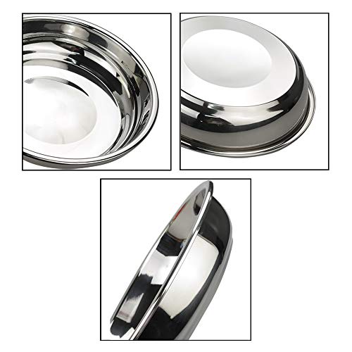 Doryh 18/10 Stainless Steel Dinner Plates Dishes Set, Round Camping Plates, 8.65-Inch/Set of 4