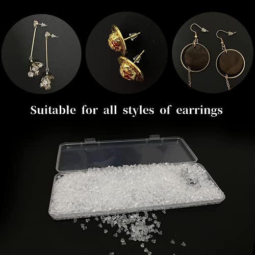 MUXGOA 4300 Pcs Earring Backs for Droopy Ears,0.26 LB Rubber Earring Backs Clear Earring Backs for Women,Diameter 4mm