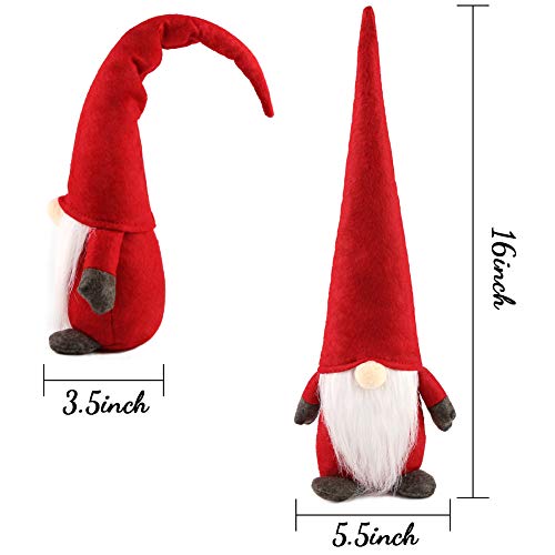1Tomte Swedish Plush Santa Gnome, Handmade Scandinavian Tomte Santa Scandinavian Gnome for Christmas Santa Decoration Table Decor