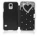 Docooler? Flip Bling Flower Case PU Cover for Samsung Galaxy S5 i9600 (Black)