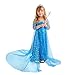 Butterfly Craze Snow Queen Princess Dress and Accessory Set for Children's Dress-Up and Pretend Play, Including Crown, Necklace, Earrings, Gloves, and Wand, Rule the Winter Kingdom in Style, 3-4yrs