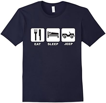 Mens Eat Sleep Jeep T Shirt 2XL Navy