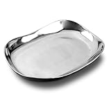 Wilton Armetale Classic Oval Serving Tray with Handle, 17-Inch-by-11.25-Inch