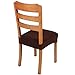 Smiry Seat Covers for Dining Room Chairs Set of 4, Stretch Jacquard Removable Washable Chair Seat Slipcovers Protector, Rear-Covered, Chocolate