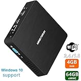 Z83-F Mini PC, Intel Atom x5-Z8350 Processor (2M Cache, up to 1.92 GHz) 4K/4GB/64GB 1000Mbps LAN 2.4/5.8G Dual Band WiFi BT 4.0 with HDMI and VGA Ports, Fanless Computer