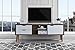 Sofamania Mid-Century Style TV Stand, Living Room Entertainment Center (Brown/White)