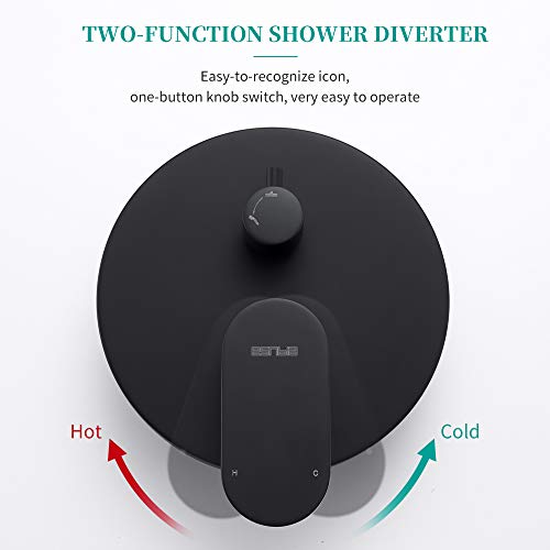 Esnbia Black Shower System, Wall Mounted Shower Faucet Set for Bathroom with High Pressure 8" Rain Shower head and 3-Setting Handheld Shower Head Set (Rough in Valve Included)