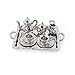 MonkeyJack 10 Pieces Silver Alloy Tea Lid Pot Cups Tray Set for 1:12 Dollhouse Miniatures Doll Home Furniture Decoration