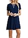 MOLERANI Women's Casual Plain Simple T-Shirt Loose Dress(Navy Blue,XL)