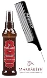 Earthly Body MARRAKESH OIL Hair Styling Elixir with Argan & Hemp Oil Therapy, ORIGINAL SCENT (with Sleek Steel Pin Tail Comb) (Original - 2 oz / 60 ml)