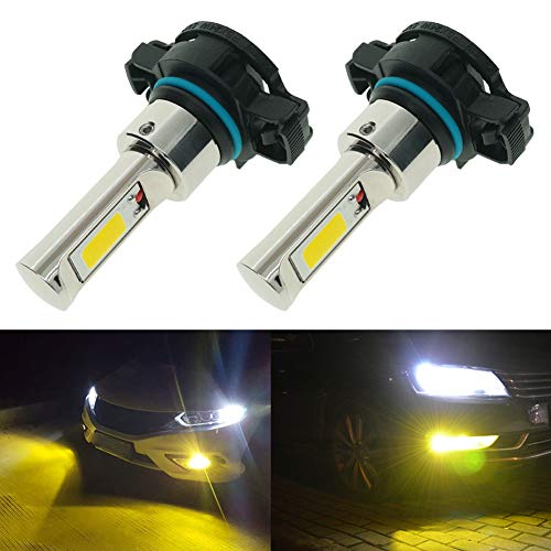 Calais Extremely Bright Yellow COB Chips PSX24W 2504 30W 2000LM LED Bulbs for DRL or Fog Lights(pack of 2)