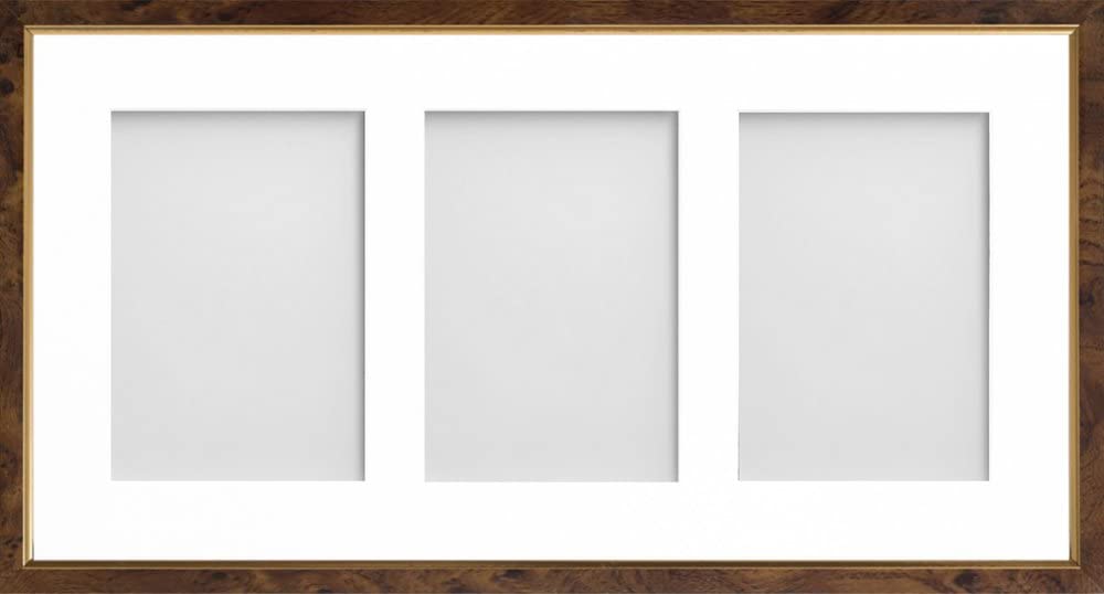 Frame Company Drayton Multi Aperture Photo Frame, Walnut, 20x10 for 7x5 inch (x3)
