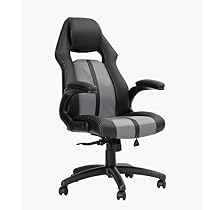 Merax Ergonomic Racing Style PU Leather Gaming Chair for Home and Office (Grey)