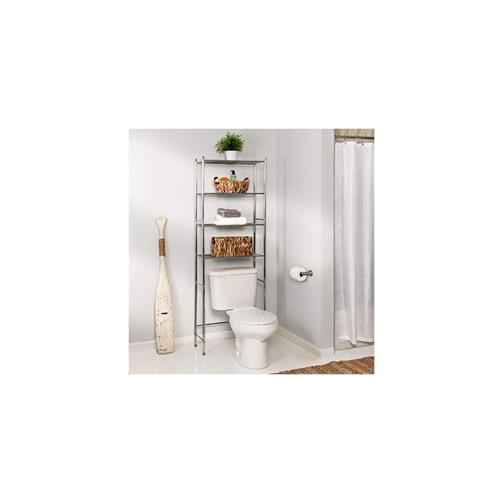 HoneyCanDo BTH05281 4Tier Metal Bathroom Shelf Space Saver, 24.02 x