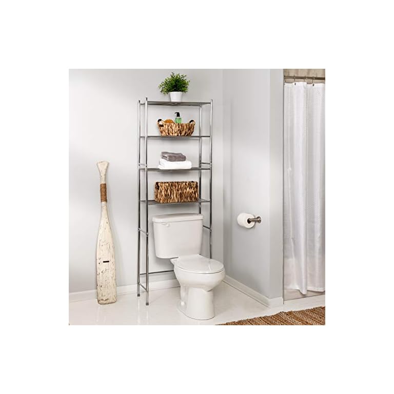 HoneyCanDo BTH05281 4Tier Metal Bathroom Shelf Space Saver, 24.02 x