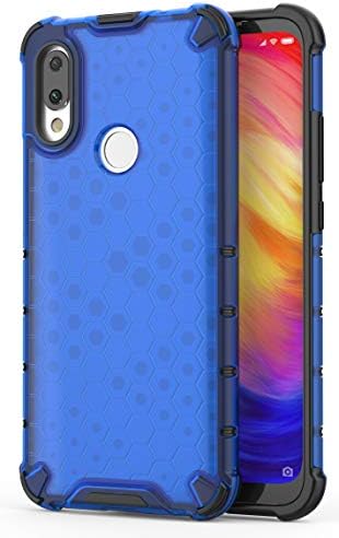 Zivite Transparent Honeycomb Hybrid Hard PC + TPU Bumper Impact Resistant Protective Cover/Case for Xiaomi Redmi Note 7 - Clear Blue