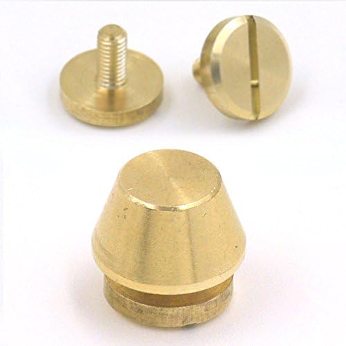 30 Sets Brass Screwback Feet 12mmx8.5mm Size Stud Spike Spot Screw Head Purse Handbag Nailheads
