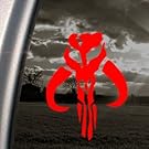 STAR WARS Red Decal MANDALORIAN SKULL BOBA FETT Red Sticker