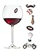 Wine Charms for Men Set of 6 Magnetic/sports Drink Markers by Simply Charmed