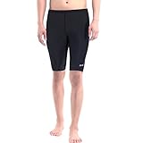 Aegend Men's Durable Solid Swim Jammers Soft Comfortable Fit Swimsuit Quick Dry Swimwear with Inner Elastic Waist Band, Black