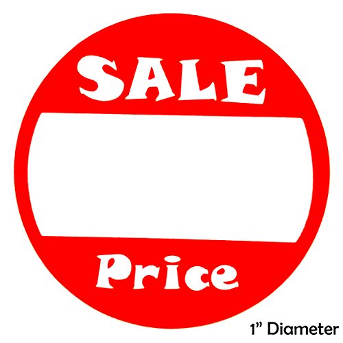 500 1" Round Self Adhesive Sale Price Retail Sticker Tag Labels - 1 Pack
