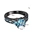 JunXin Black Gold Aquamarine Blue Diamond Antique Rings Princess Cut Wedding Size5/6/7/8/9/10/11(7)