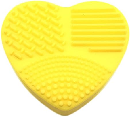 Geryy 1Pc Makeup Brush Cleaning Tool Washing Pads Silicone Makeup Brush Cleaner Mat Brush Cleansing Pad Scrub Pad For Home Travel (yellow)