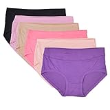 Bolivelan 6 Pack Women's Mid-Rise Stretchy Bamboo Fiber Viscose Panties, Softer Than Cotton