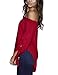 Just Quella Women's Off Shoulder Loose Shirt Blouse 8422 (L, Claret Red)