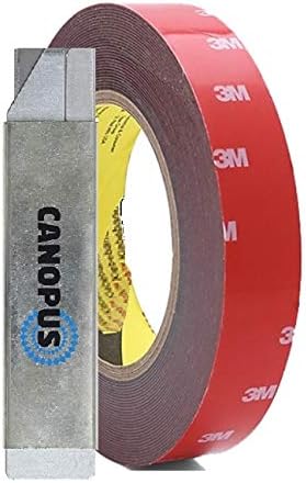 CANOPUS Double Sided Foam Tape 20mm x 3meter Heavy Duty Waterproof for Number Plate Automotive Surfaces, Home Office Decor