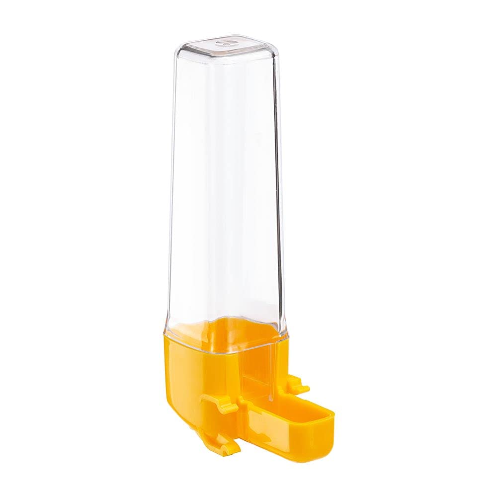 Ferplast Univer 4550 Adapatoare for Canaries, Exotic Birds with Easy-Drinking Lip, Adaptable Hook, Species-Specific Design, Clear, Yellow, Red, Indoor, Birds, Drinking Bottle, Univer 4550