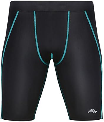 PASSWIN Men's Cool Dry Sports Compression Shorts Pants 3XL Black&amp;Blue