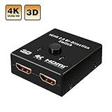 HDMI 2.0 switch, EPOLLO 2 Ports 2x1 or 1x2 HDMI Bi-Directional switcher Support Ultra HD 4K 3D 1080P for DVD, HD TVs, Projectors, PS3, PS4, Computer, Notebook ect