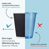 Nationwide Paper 12oz Black Ripple Hot Cups with Lids - 50 Pcs view 3