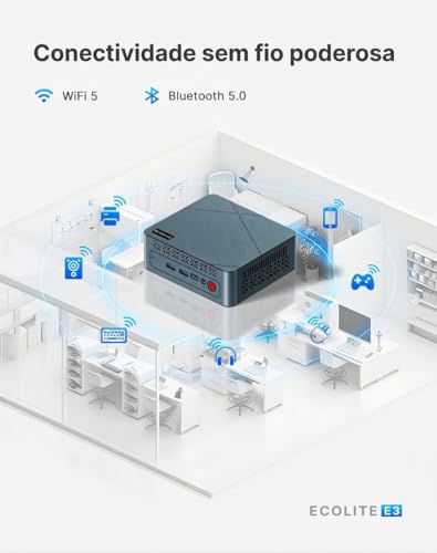 BOSGAME Mini PC E3 Neo, Intel Alder Lake N95 (Até 3.4GHz), 16GB RAM DDR4, 512GB SSD NVMe, Windows 11 Pro, LAN 2.5G, 3 Monitores 4K, WiFi 5, Computador Desktop para Home Office e Estudos