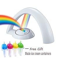 LED Rainbow Projector Night Light Magic Color Lamp for Kids Romantic Lights with Elastic Hair Ties for Room Decoration Bedroom Hotel Corridor Showroom by Feiuruhf